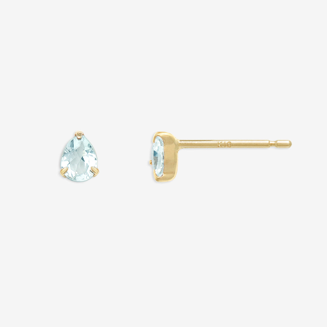WEB限定】3月誕生石 K10 イエローゴールド アクアマリン しずく ピアス