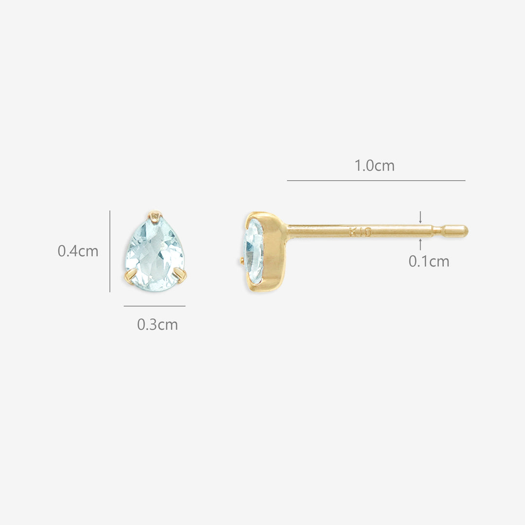 WEB限定】3月誕生石 K10 イエローゴールド アクアマリン しずく ピアス