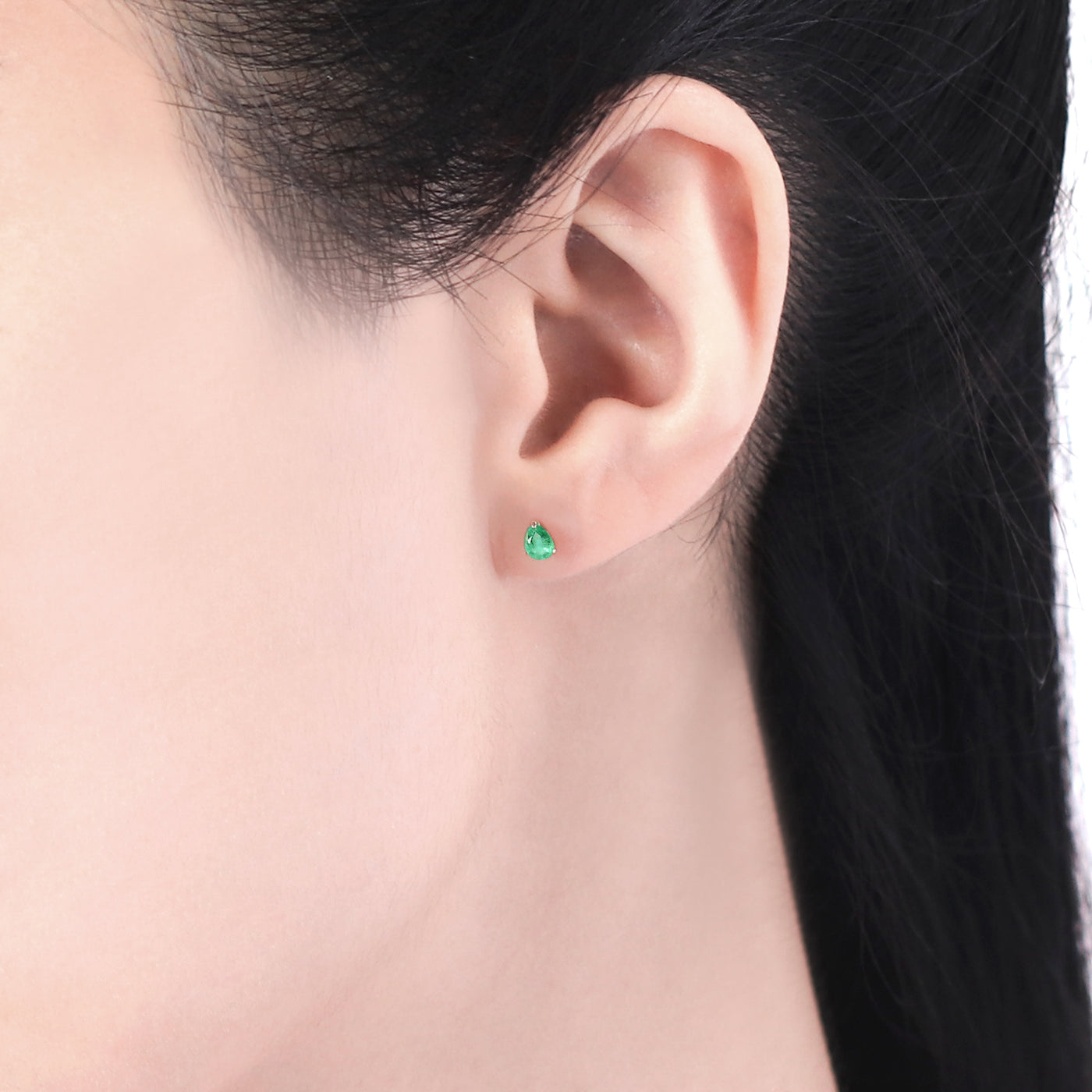 【WEB限定】5月誕生石 K10 イエローゴールド エメラルド しずく ピアス