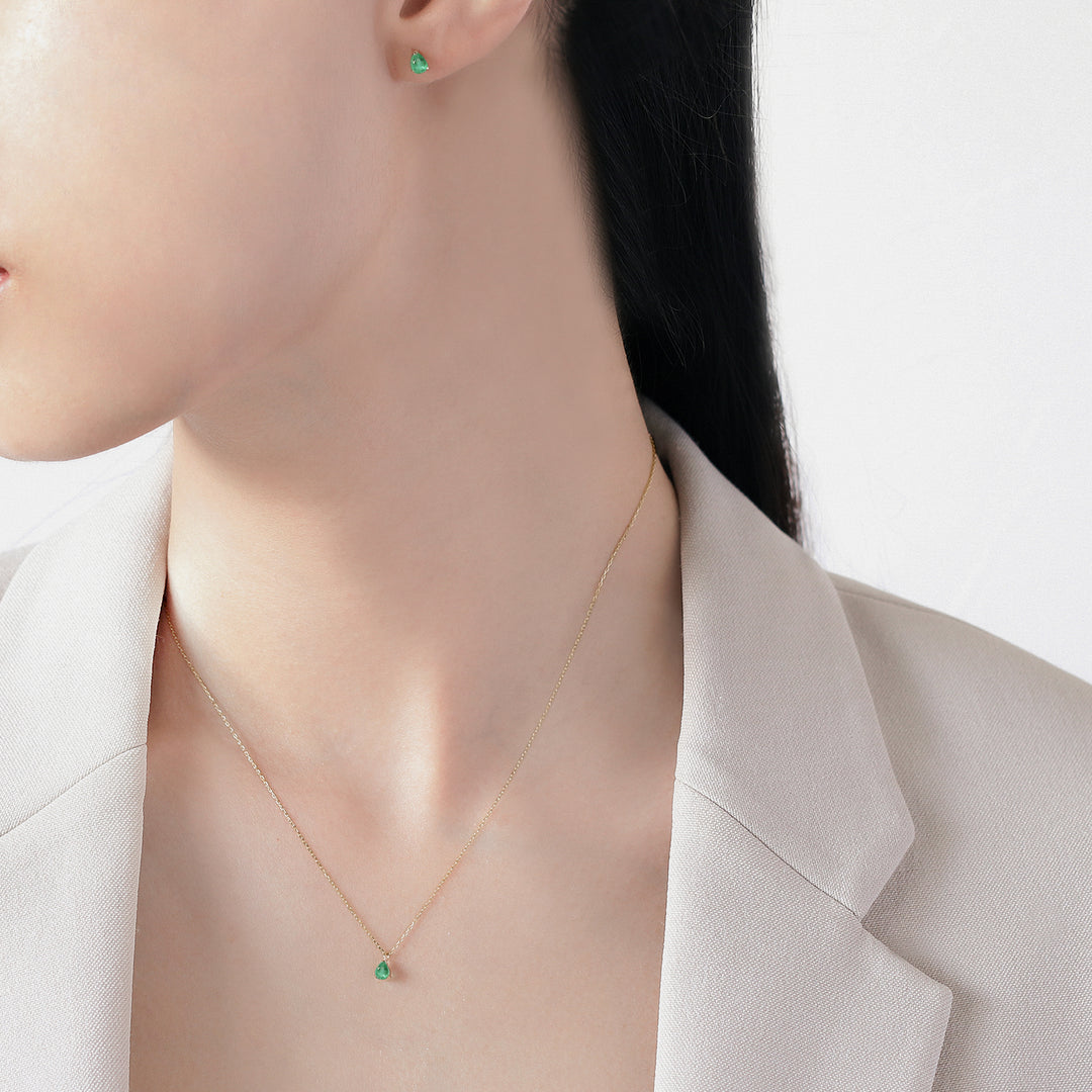 WEB限定】5月誕生石 K10 イエローゴールド エメラルド しずく