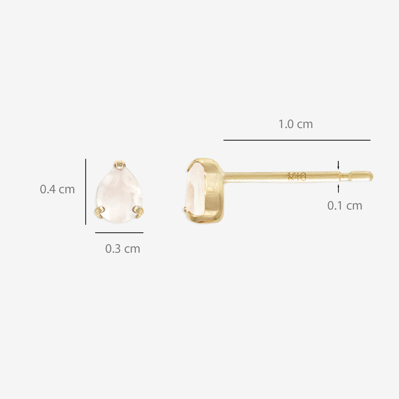 【WEB限定】6月誕生石 K10 イエローゴールド ムーンストーン しずく ピアス