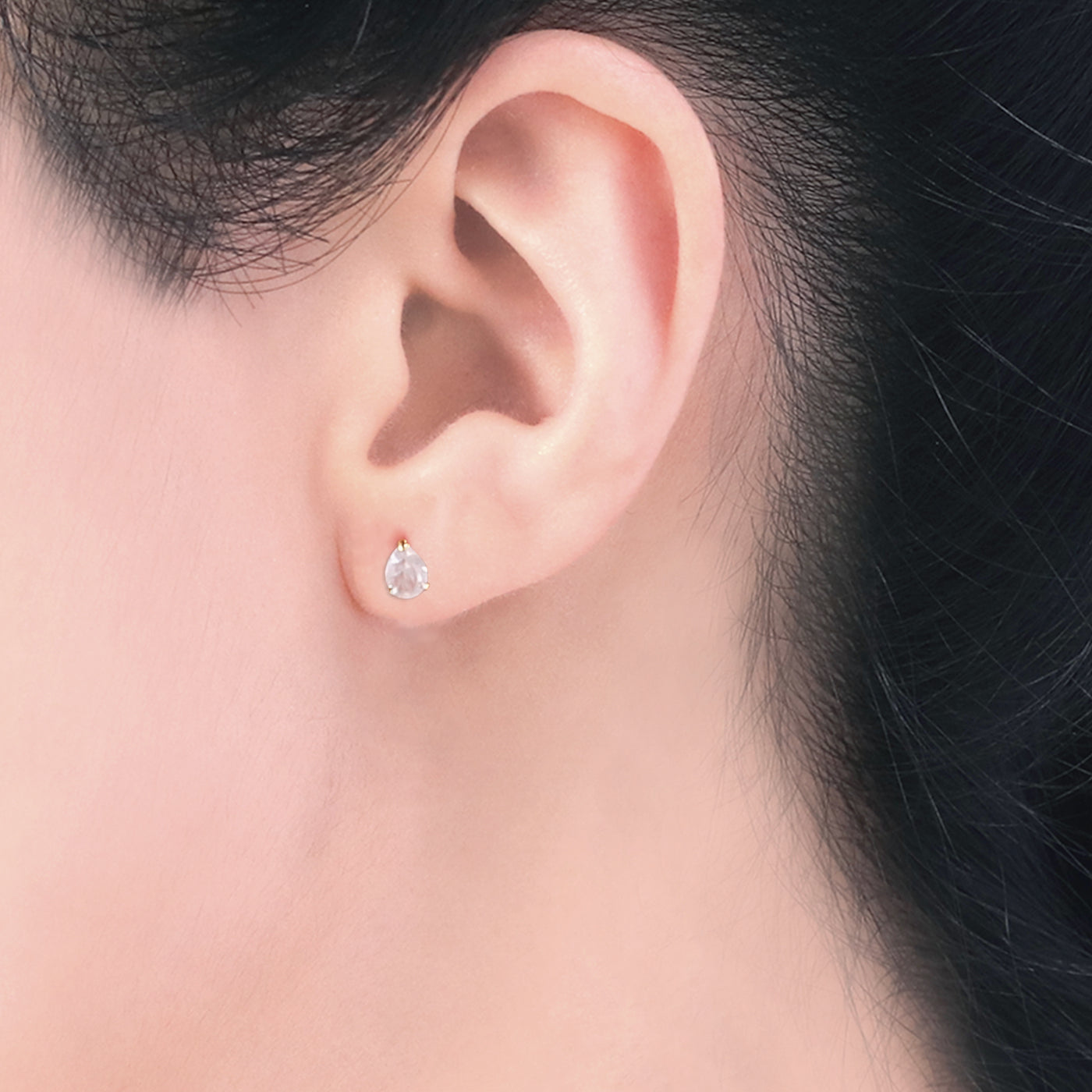 【WEB限定】6月誕生石 K10 イエローゴールド ムーンストーン しずく ピアス