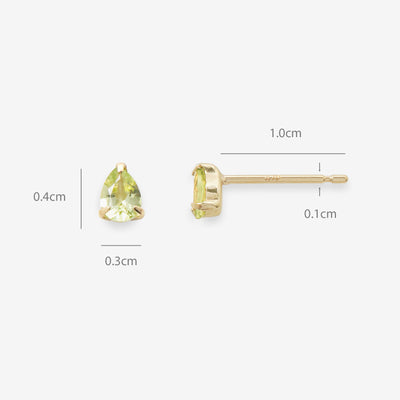 【WEB限定】8月誕生石 K10 イエローゴールド ペリドット しずく ピアス