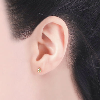 【WEB限定】8月誕生石 K10 イエローゴールド ペリドット しずく ピアス