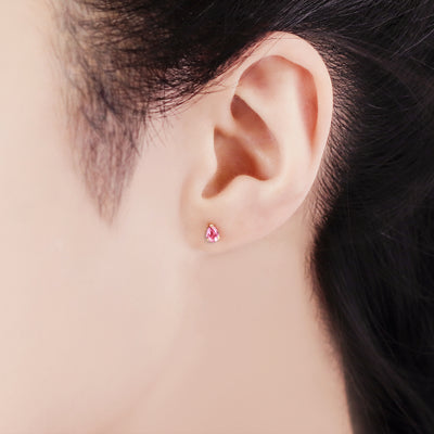 【WEB限定】10月誕生石 K10 イエローゴールド ピンクトルマリン しずく ピアス