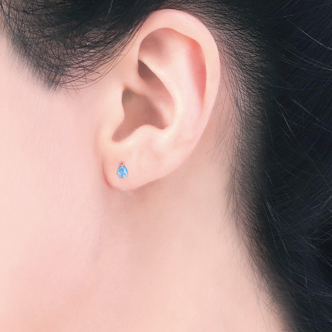 【WEB限定】11月誕生石 K10 イエローゴールド ブルートパーズ しずく ピアス