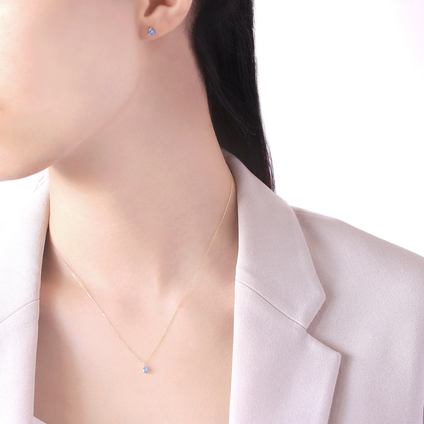 【WEB限定】11月誕生石 K10 イエローゴールド ブルートパーズ しずく ピアス