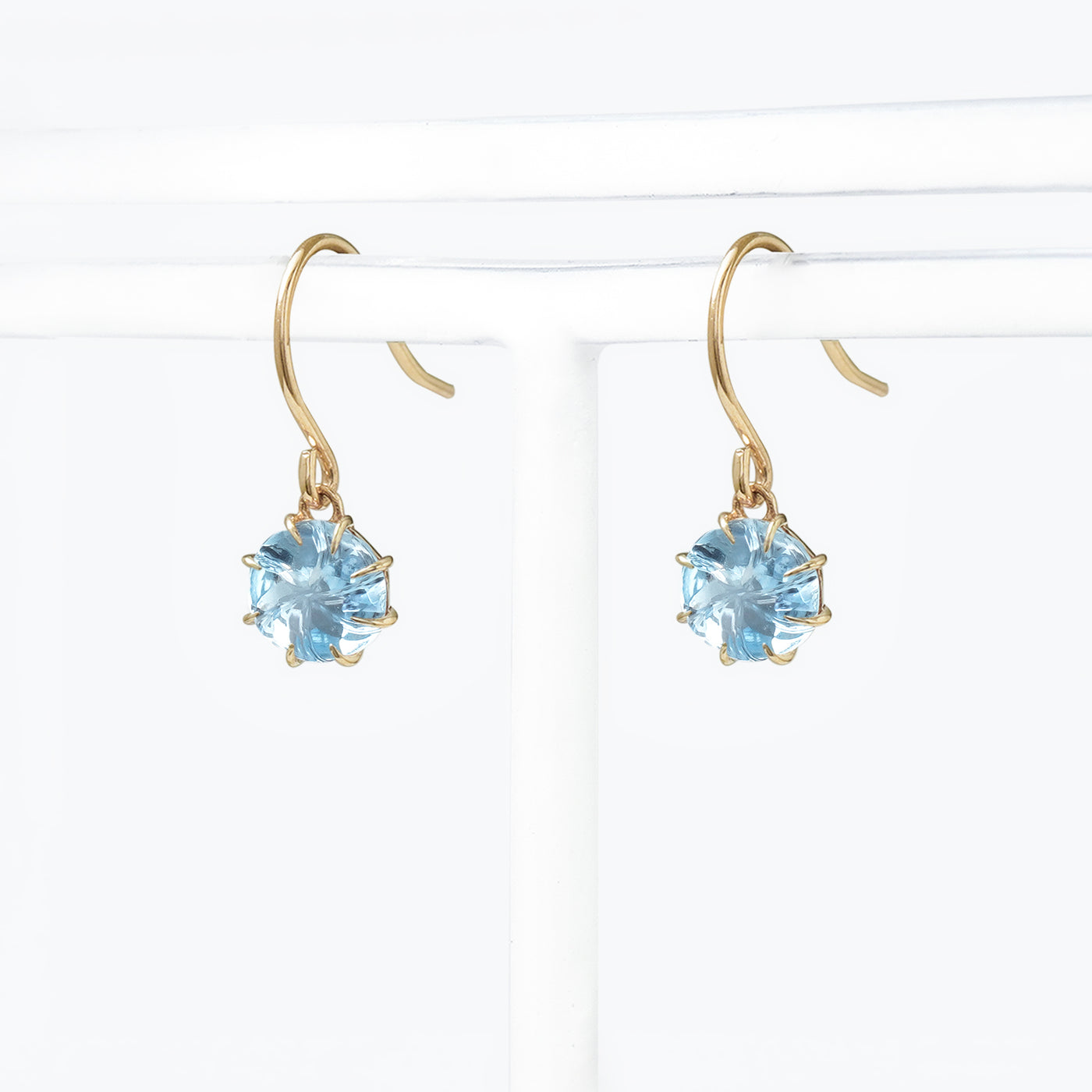 11月誕生石 K10 イエローゴールド ブルートパーズ フック ピアス