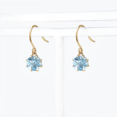 11月誕生石 K10 イエローゴールド ブルートパーズ フック ピアス