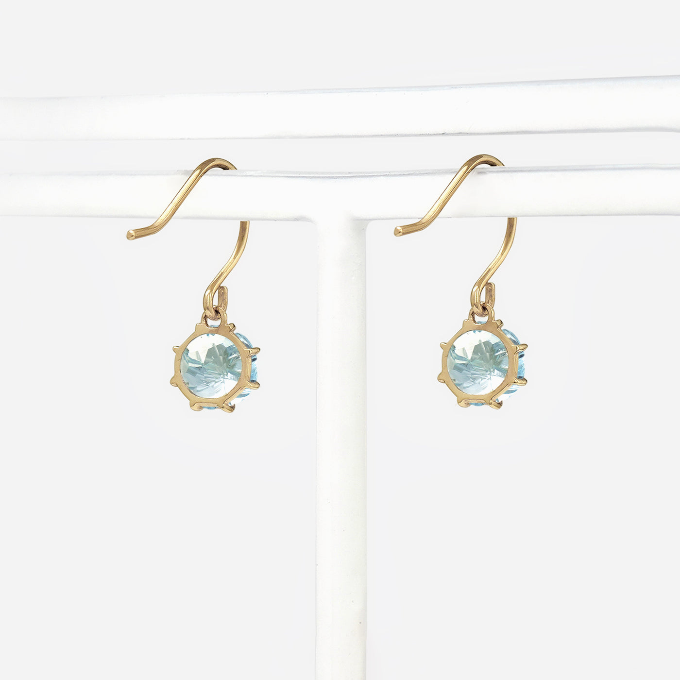 11月誕生石 K10 イエローゴールド ブルートパーズ フック ピアス