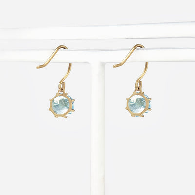 11月誕生石 K10 イエローゴールド ブルートパーズ フック ピアス