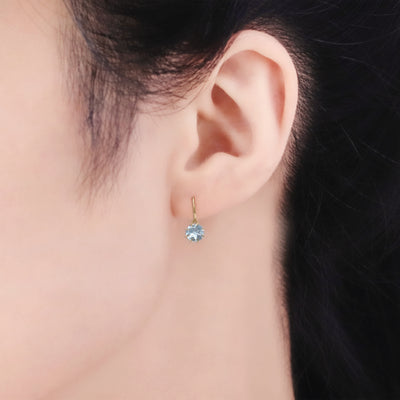 11月誕生石 K10 イエローゴールド ブルートパーズ フック ピアス