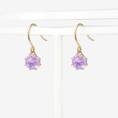 2月誕生石 K10 イエローゴールド ピンクアメジスト フック ピアス