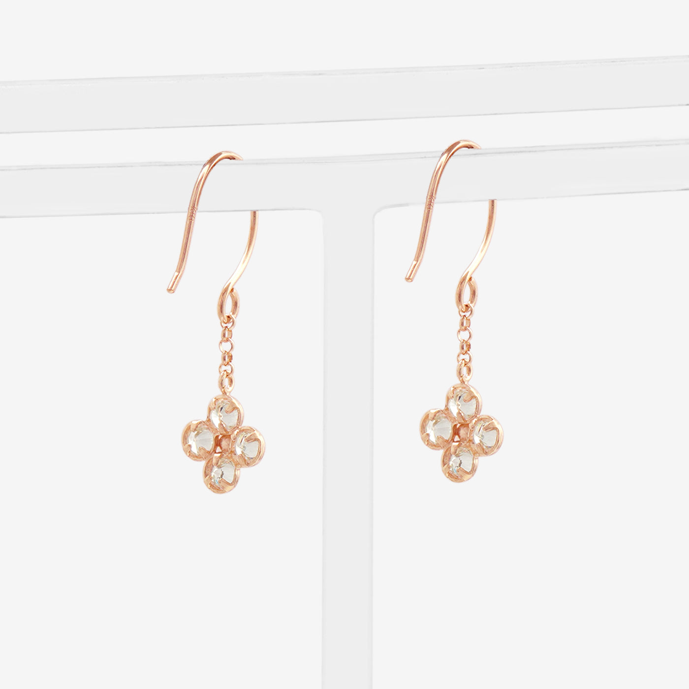 10月誕生石 K10 ピンクゴールド ピンクトルマリン フラワー フック ピアス