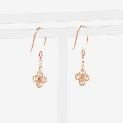 10月誕生石 K10 ピンクゴールド ピンクトルマリン フラワー フック ピアス