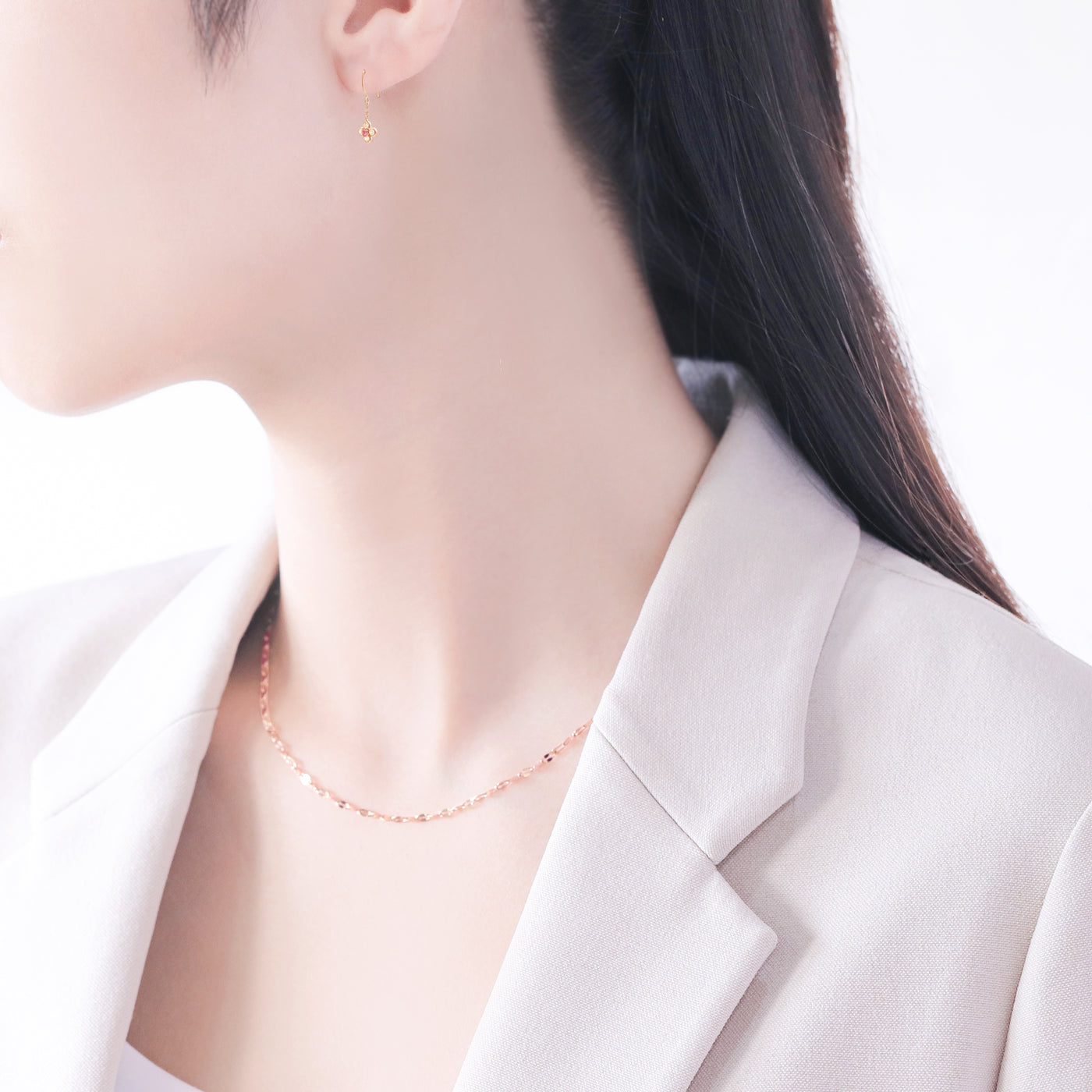 10月誕生石 K10 ピンクゴールド ピンクトルマリン フラワー フック ピアス