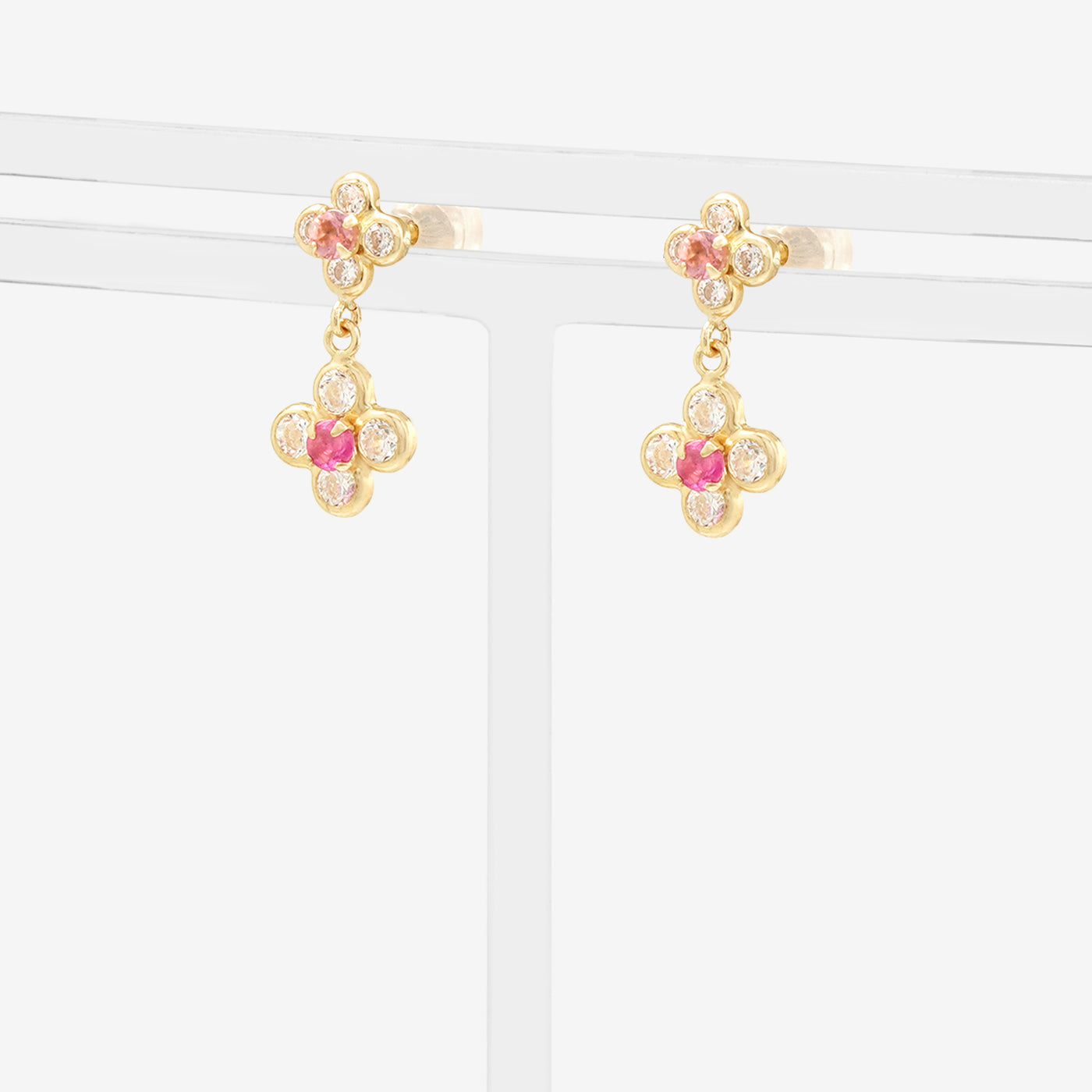 10月誕生石 K10 イエローゴールド ピンクトルマリン フラワー