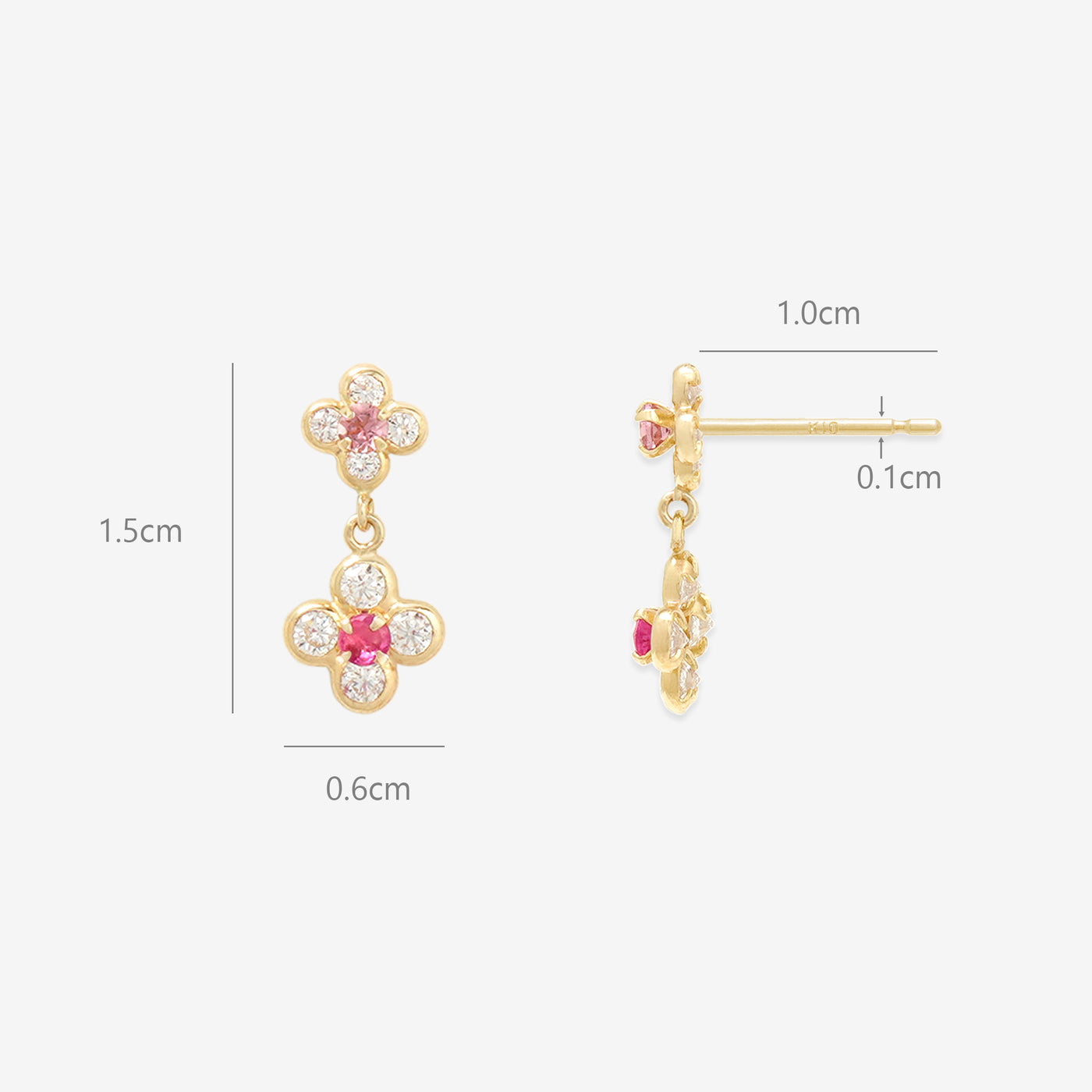 K10イエローゴールド　フラワー　ピアス va vendome aoyama ピアス K10イエローゴールド キュービック