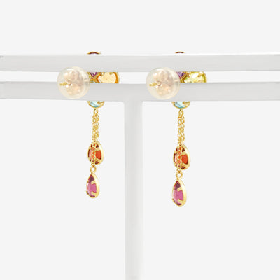 2月誕生石 K10 イエローゴールド アメジスト フラワー ピアス