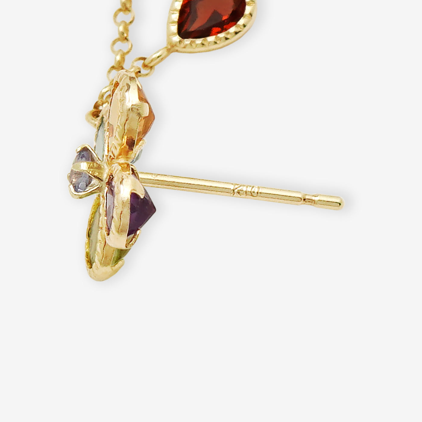 2月誕生石 K10 イエローゴールド アメジスト フラワー ピアス