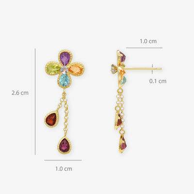 2月誕生石 K10 イエローゴールド アメジスト フラワー ピアス