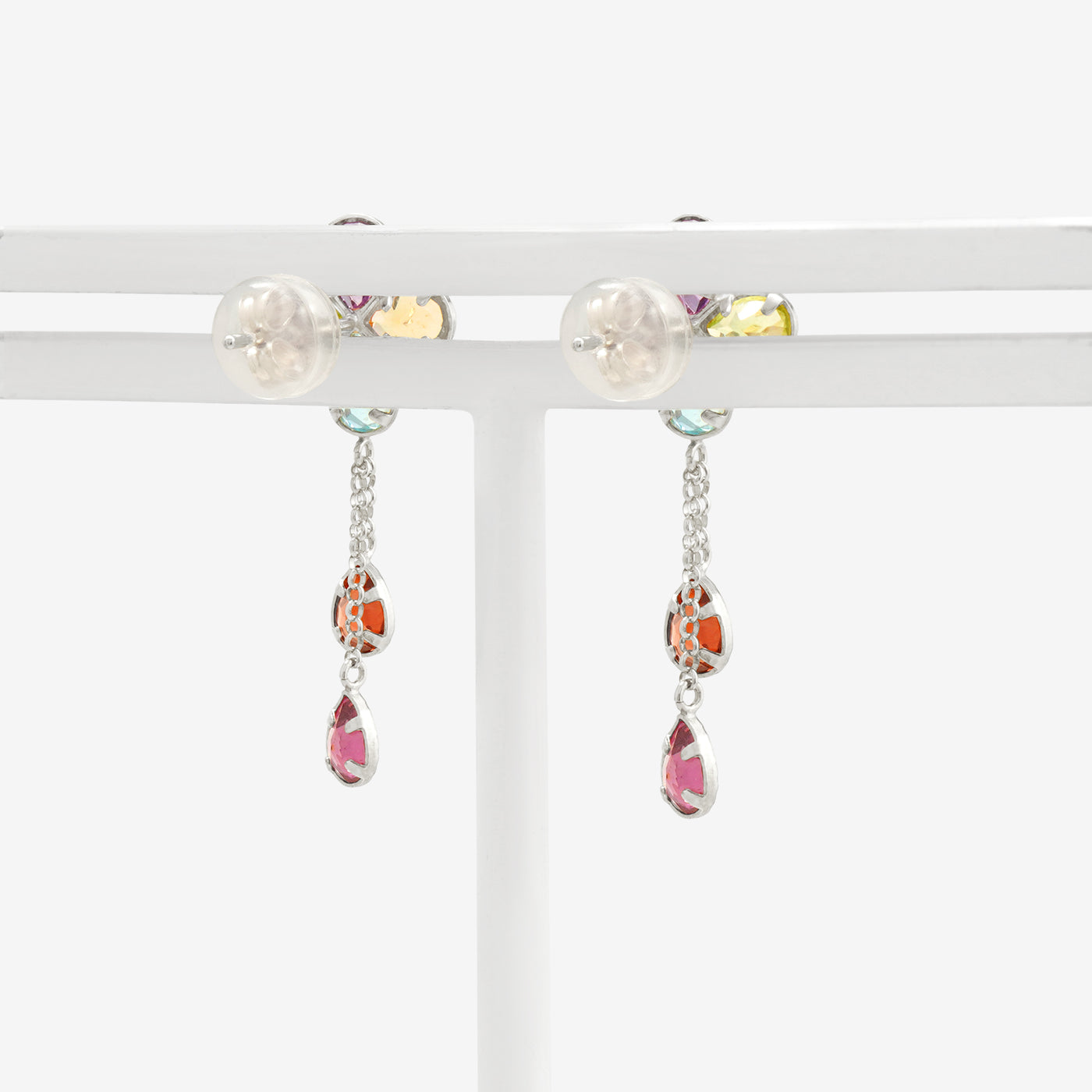 2月誕生石 K10 ホワイトゴールド アメジスト フラワー ピアス