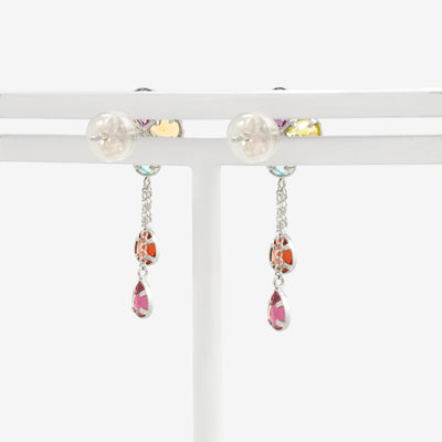 2月誕生石 K10 ホワイトゴールド アメジスト フラワー ピアス