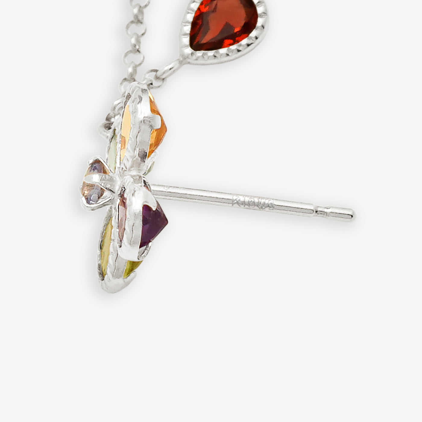 2月誕生石 K10 ホワイトゴールド アメジスト フラワー ピアス