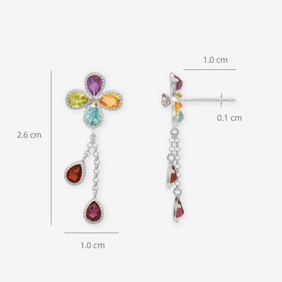 2月誕生石 K10 ホワイトゴールド アメジスト フラワー ピアス