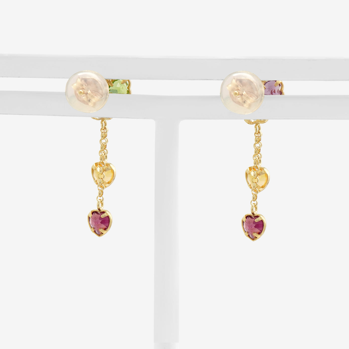 11月誕生石 K10 イエローゴールド ブルートパーズ クローバー ピアス