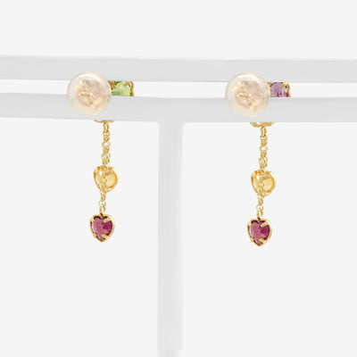 11月誕生石 K10 イエローゴールド ブルートパーズ クローバー ピアス