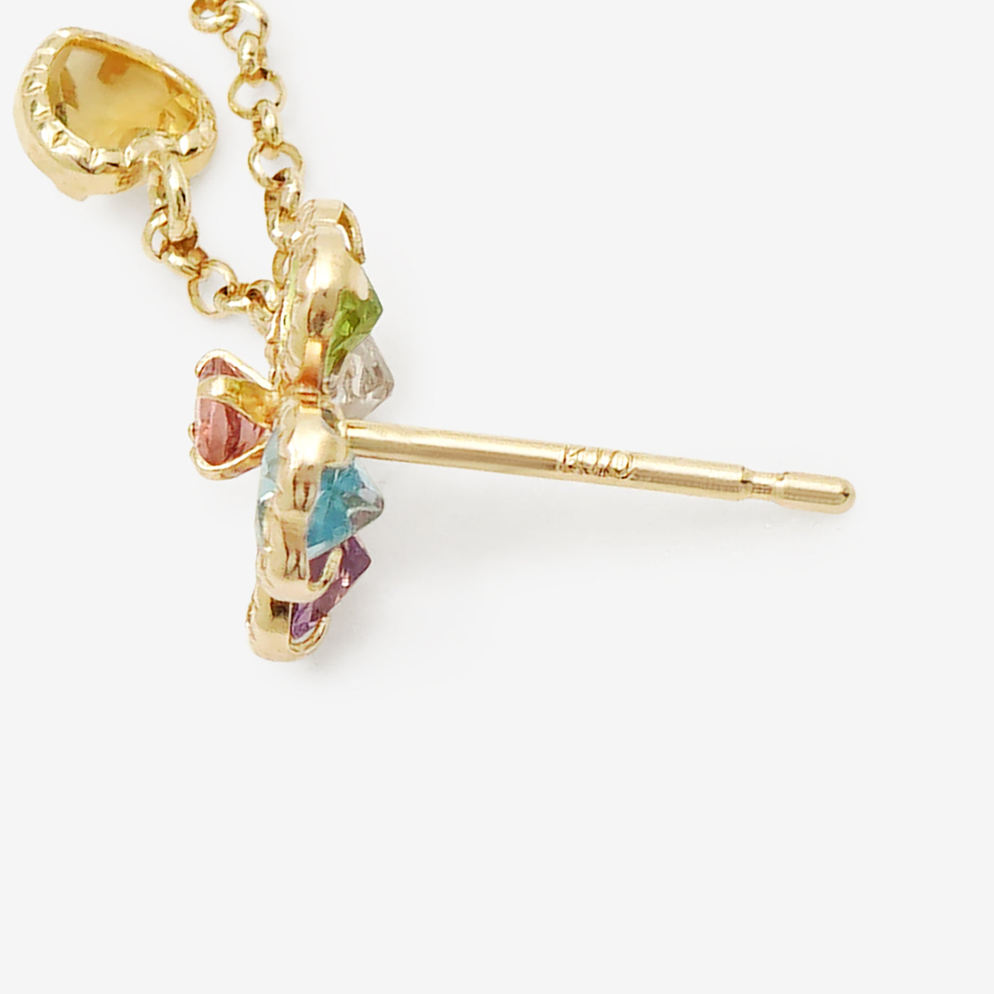 11月誕生石 K10 イエローゴールド ブルートパーズ クローバー ピアス