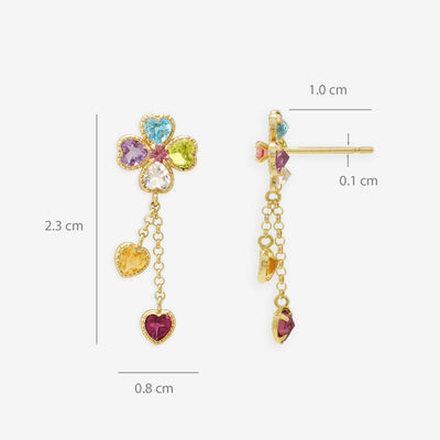 11月誕生石 K10 イエローゴールド ブルートパーズ クローバー ピアス