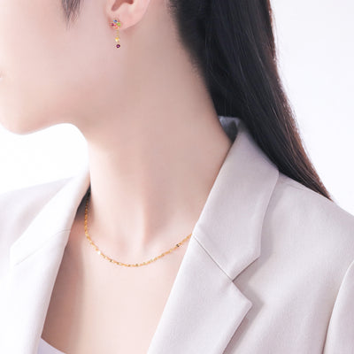 11月誕生石 K10 イエローゴールド ブルートパーズ クローバー ピアス