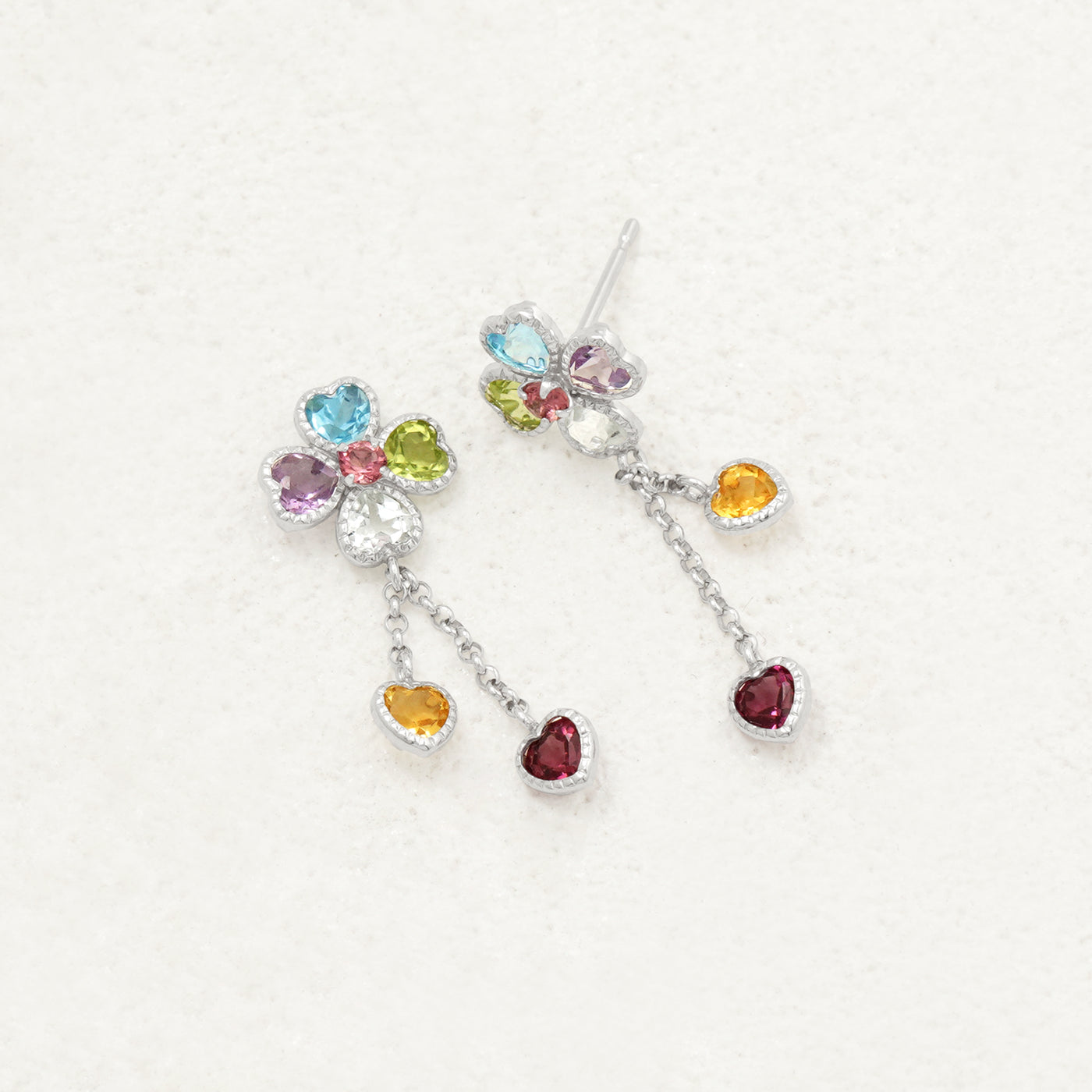 11月誕生石 K10 ホワイトゴールド ブルートパーズ クローバー