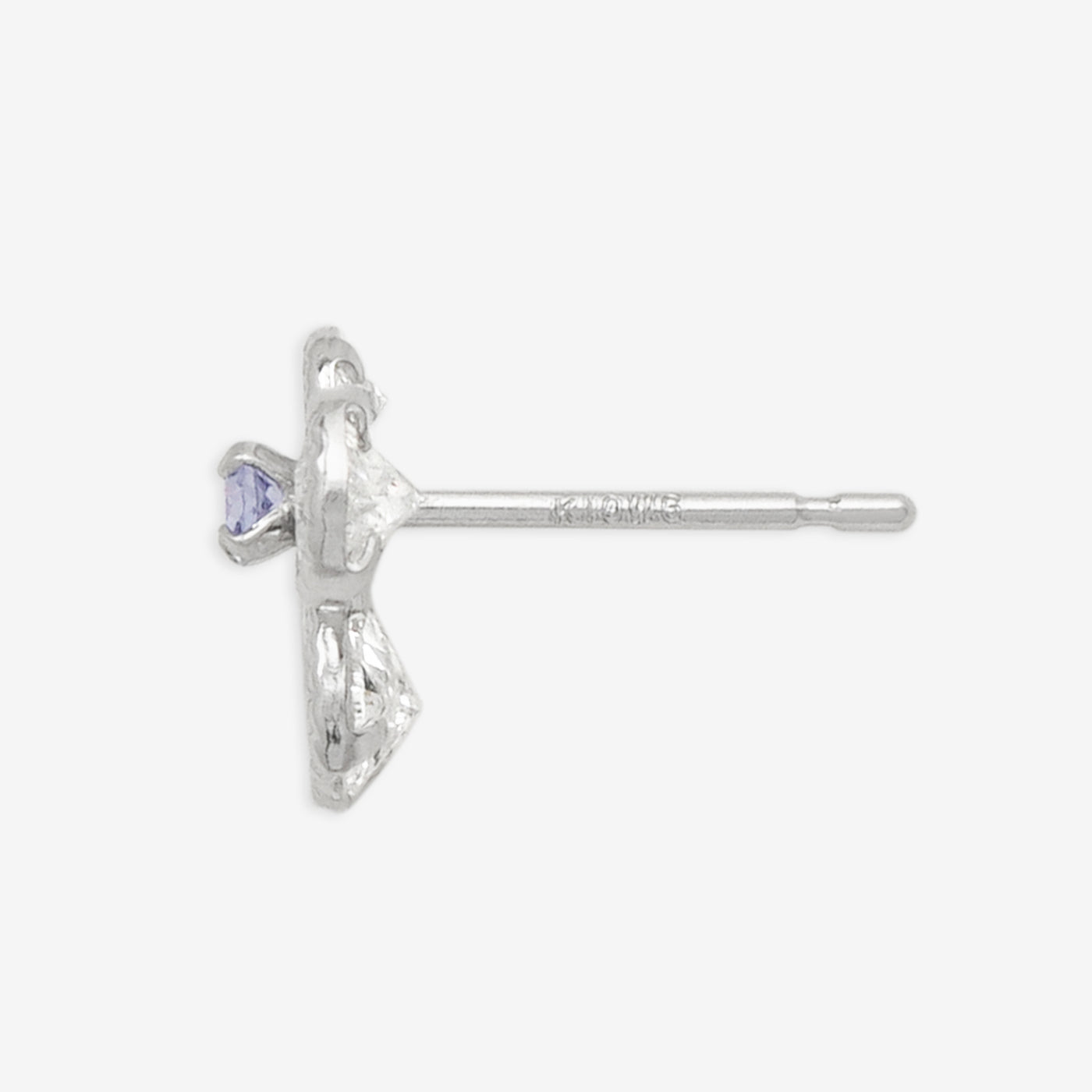 12月誕生石 K10 ホワイトゴールド タンザナイト バタフライ ピアス