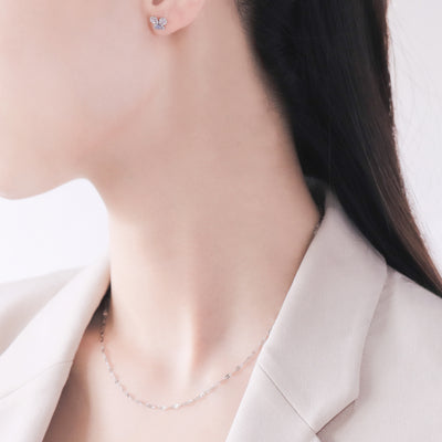 12月誕生石 K10 ホワイトゴールド タンザナイト バタフライ ピアス