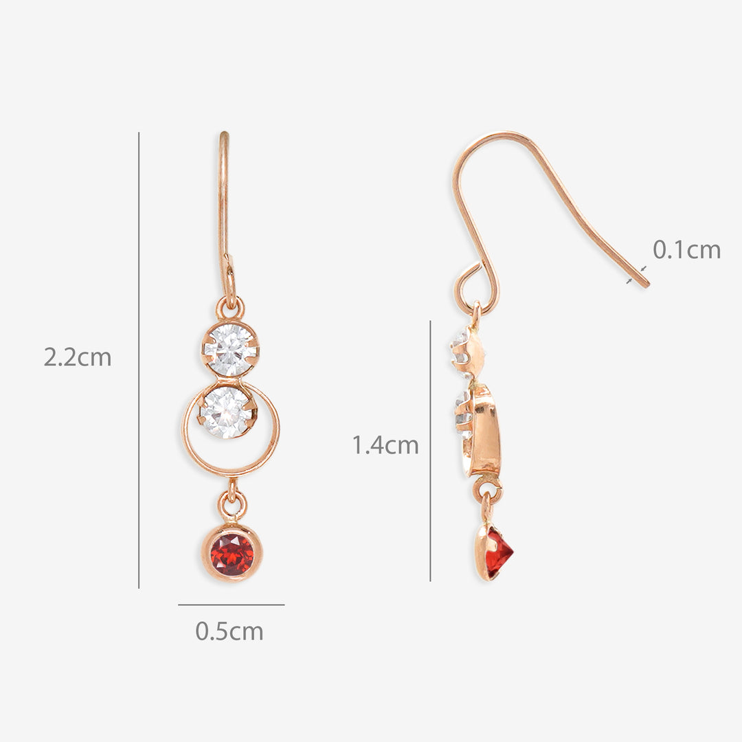 1月誕生石 K10 ピンクゴールド ガーネット ピアス （10115773989166