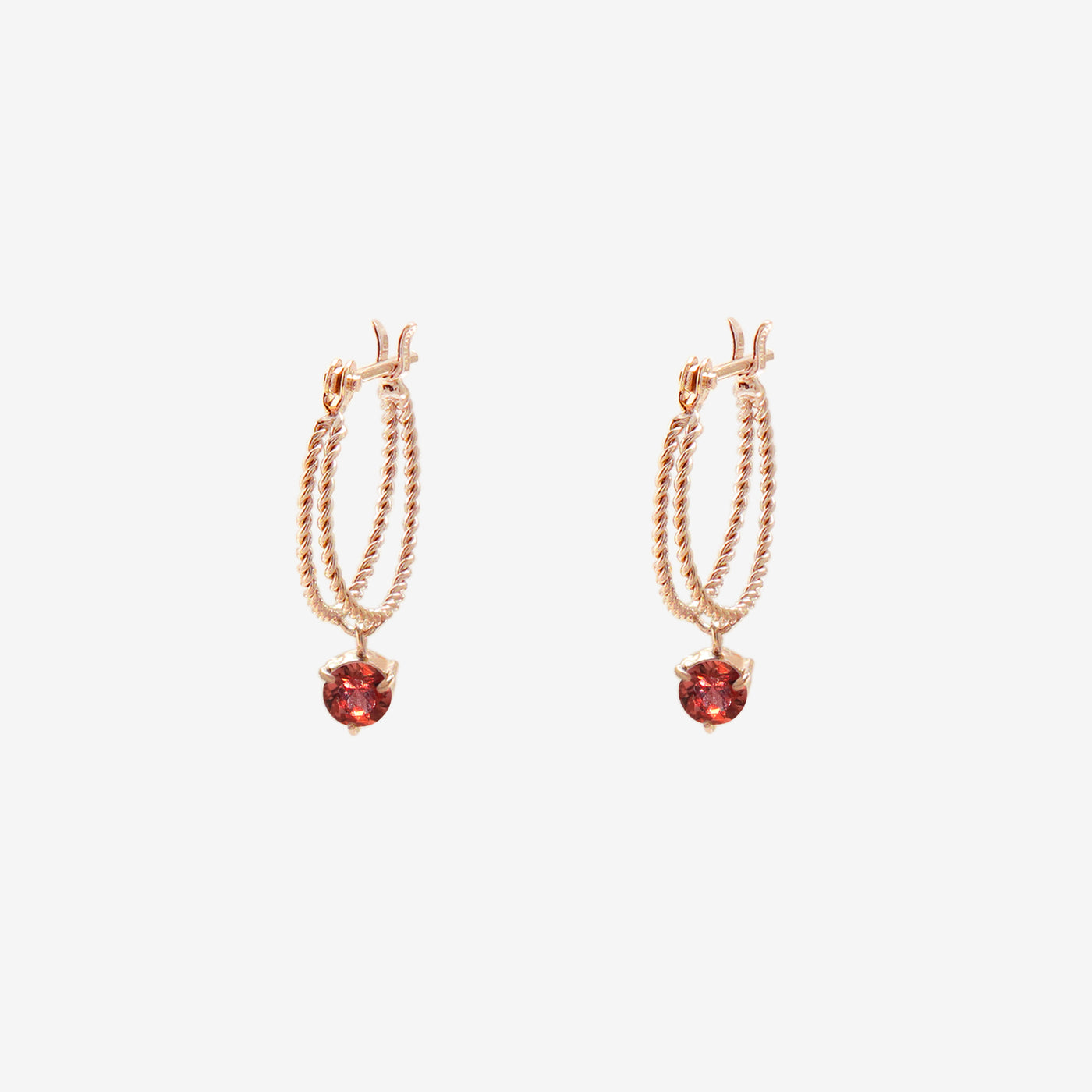 1月誕生石 K10 ピンクゴールド ガーネット ピアス （10115773890862