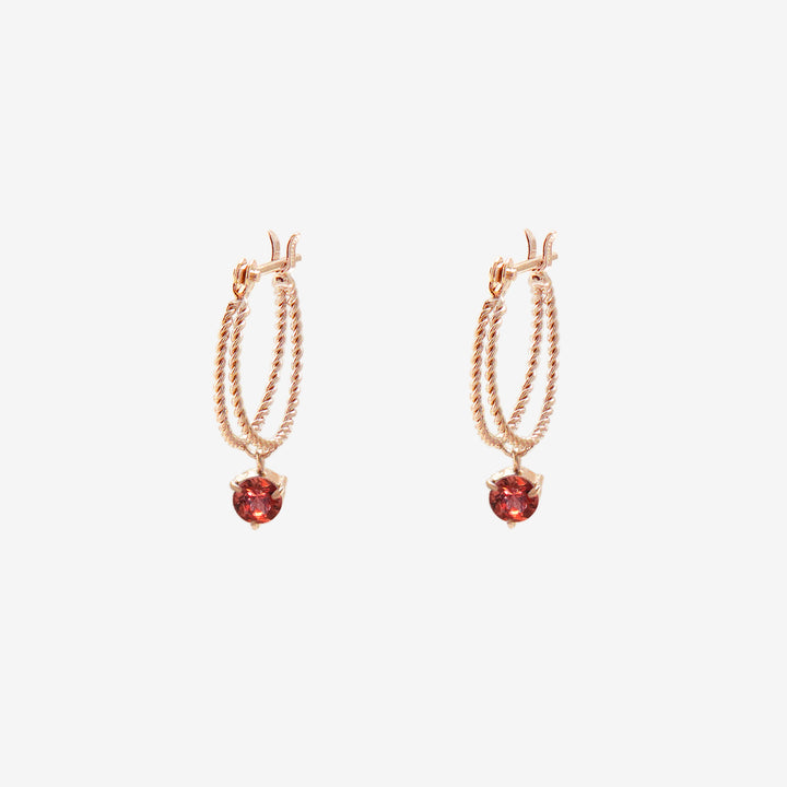 1月誕生石 K10 ピンクゴールド ガーネット ピアス （10115773890862
