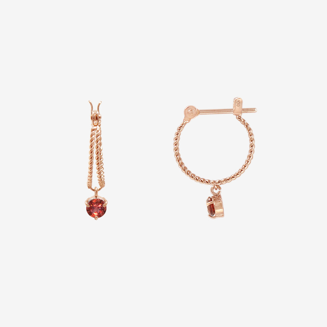 1月誕生石 K10 ピンクゴールド ガーネット ピアス （10115773890862