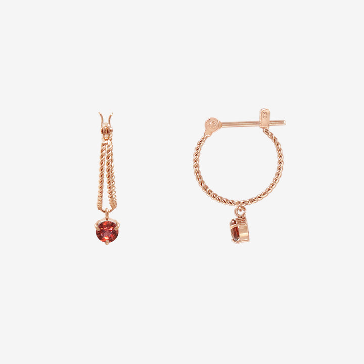 1月誕生石 K10 ピンクゴールド ガーネット ピアス （10115773890862