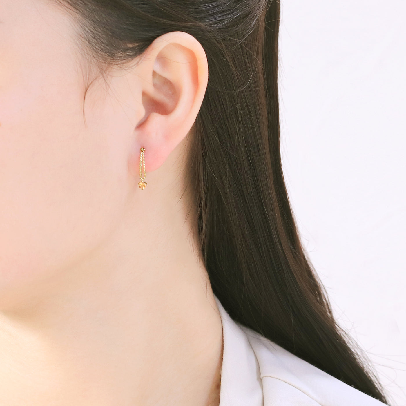 11月誕生石 K10 イエローゴールド シトリン ピアス （10115773858094 