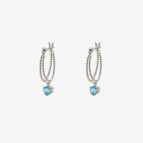 11月誕生石 K10 ホワイトゴールド ブルートパーズ ピアス