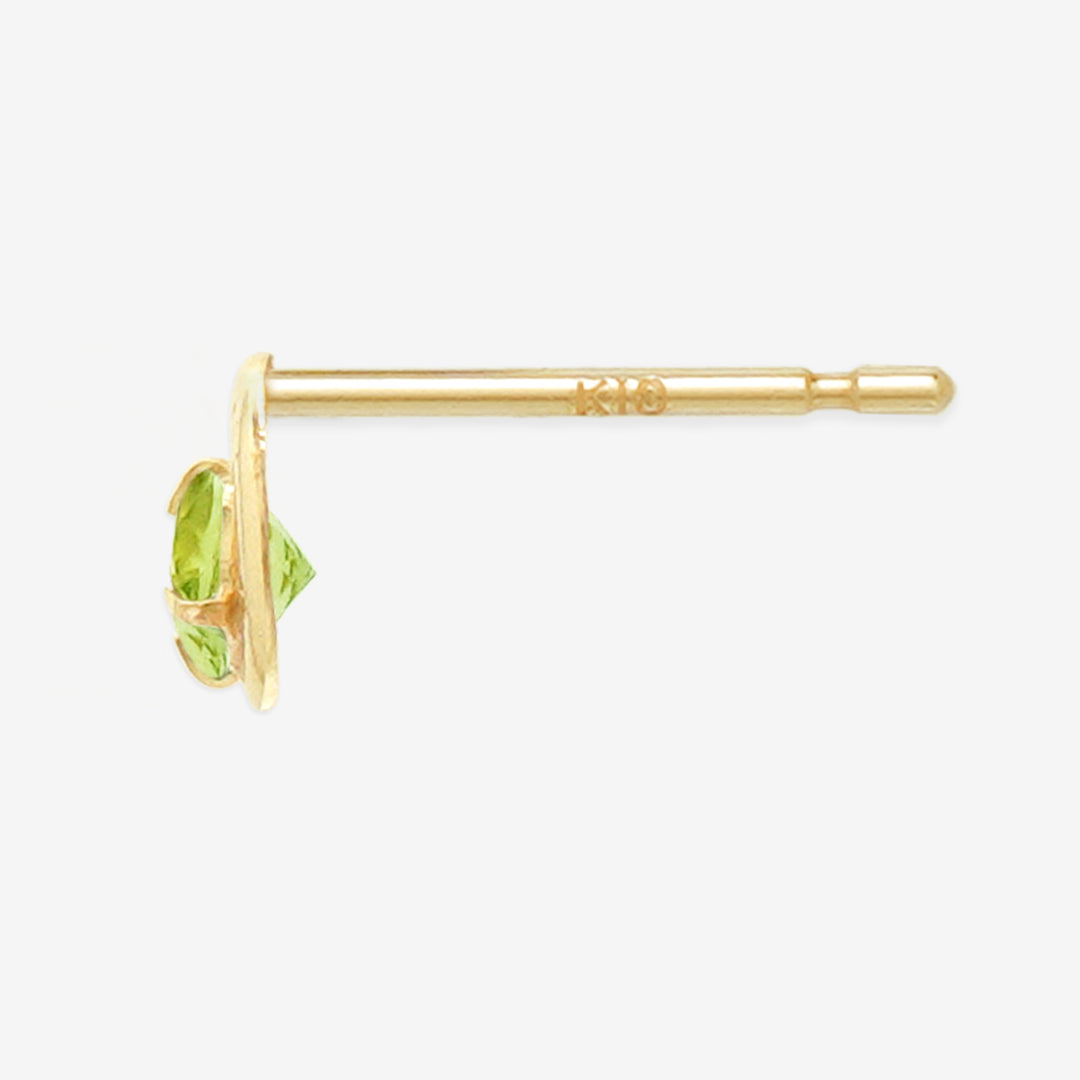 WEB限定】8月誕生石 K10 イエローゴールド ペリドット ムーン ピアス
