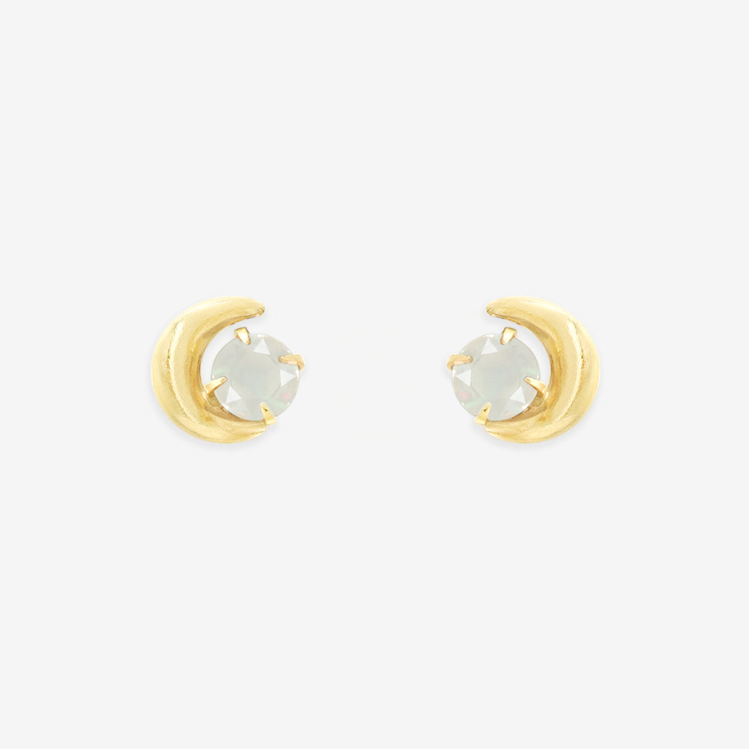 WEB限定】10月誕生石 K10 イエローゴールド オパール ムーン ピアス