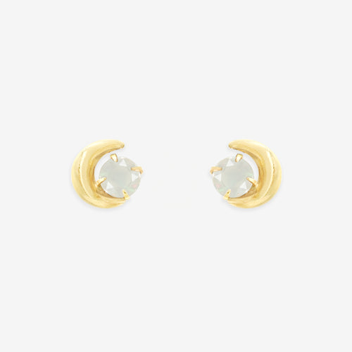 【WEB限定】10月誕生石 K10 イエローゴールド オパール ムーン ピアス