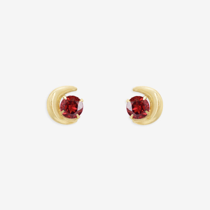 EAUDUCE4°C K10ピアス 両耳(イエローゴールド/ガーネット) WEB限定】1月誕生石 K10 イエローゴールド ガーネット ムーン ピアス