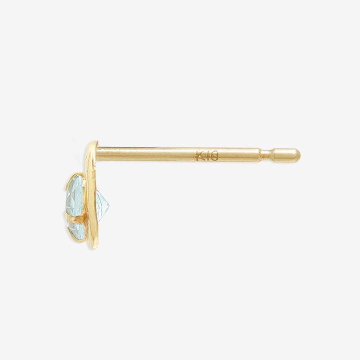 WEB限定】3月誕生石 K10 イエローゴールド アクアマリン ムーン ピアス
