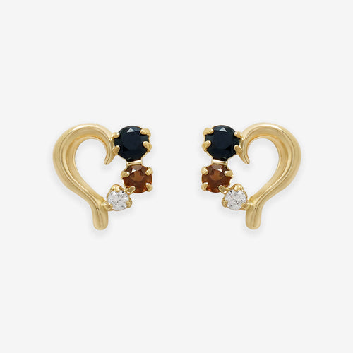 【WEB限定】K10 イエローゴールド オニキス ハート ピアス